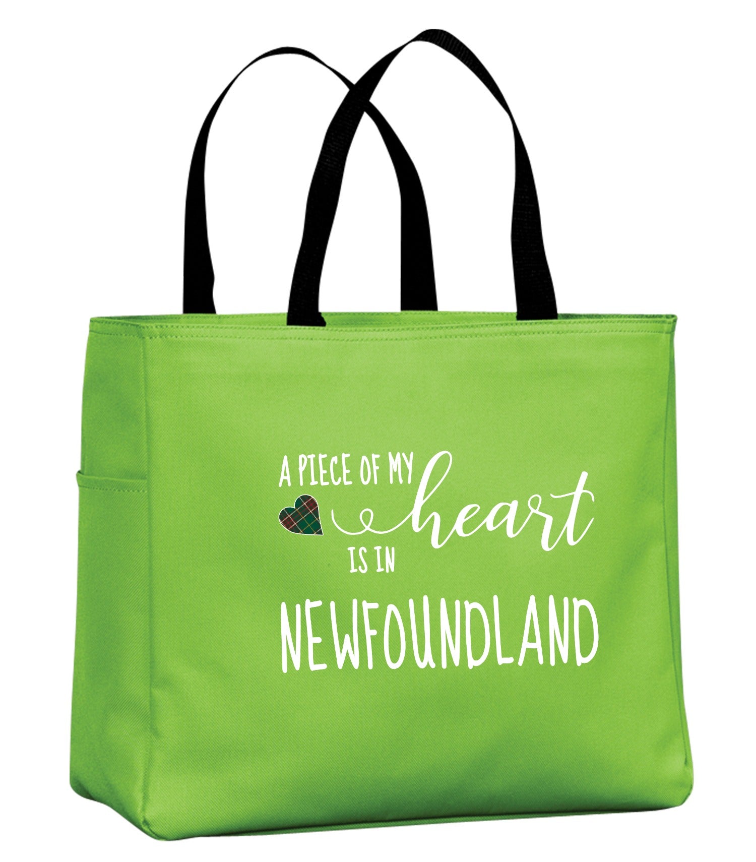 A Piece Of My Heart NFLD Tartan Heart Tote Bag