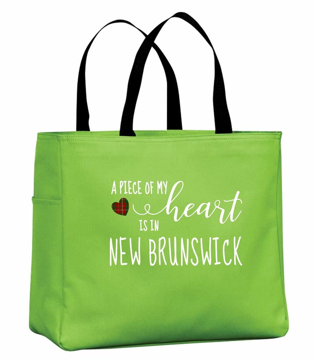 A Piece of My Tartan Heart is in New Brunswick Tote Bag in Lime
