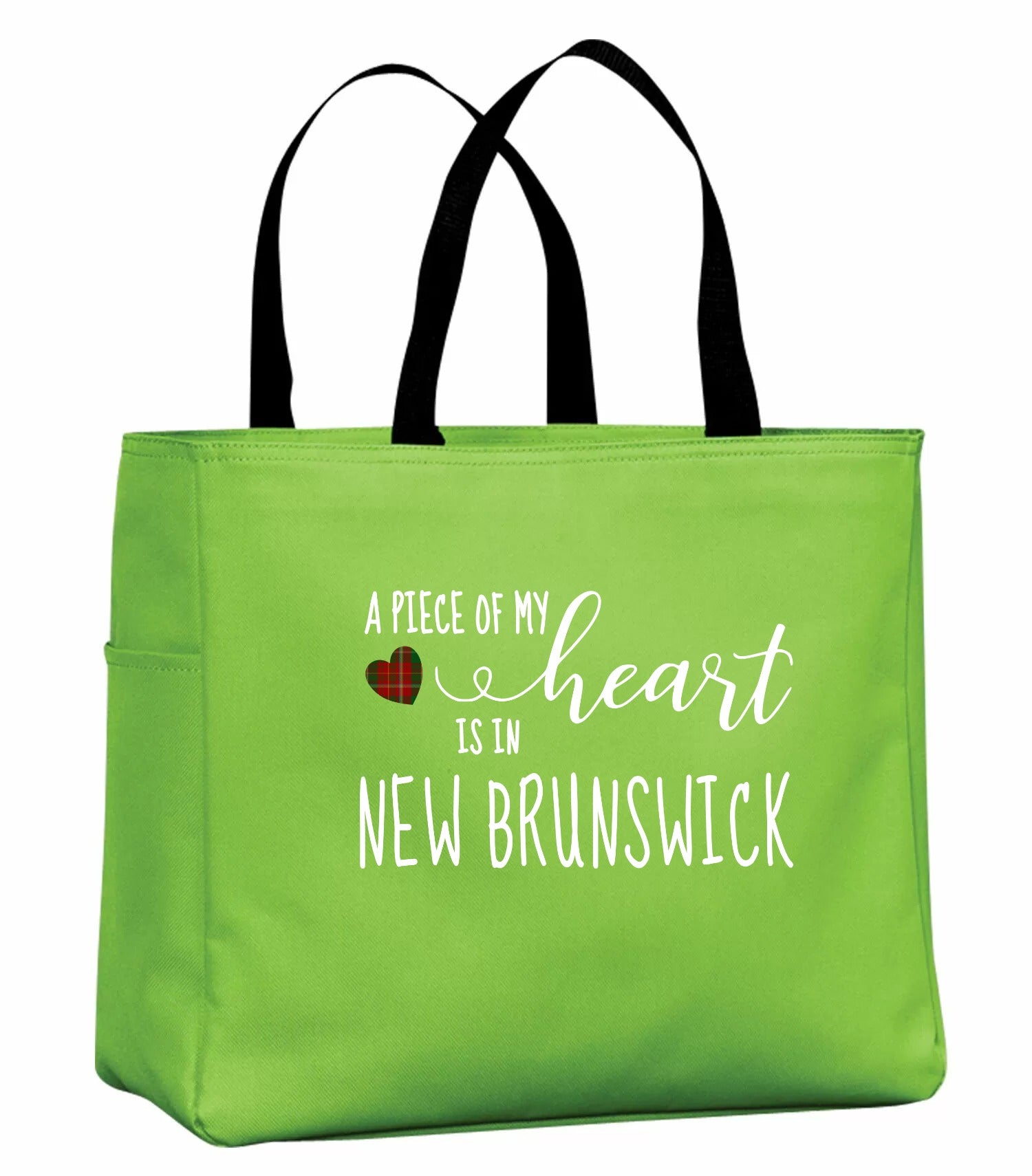 A Piece of My Tartan Heart is in New Brunswick Tote Bag in Lime