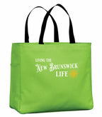 Living the New Brunswick Life Yellow Tote Bag in Lime