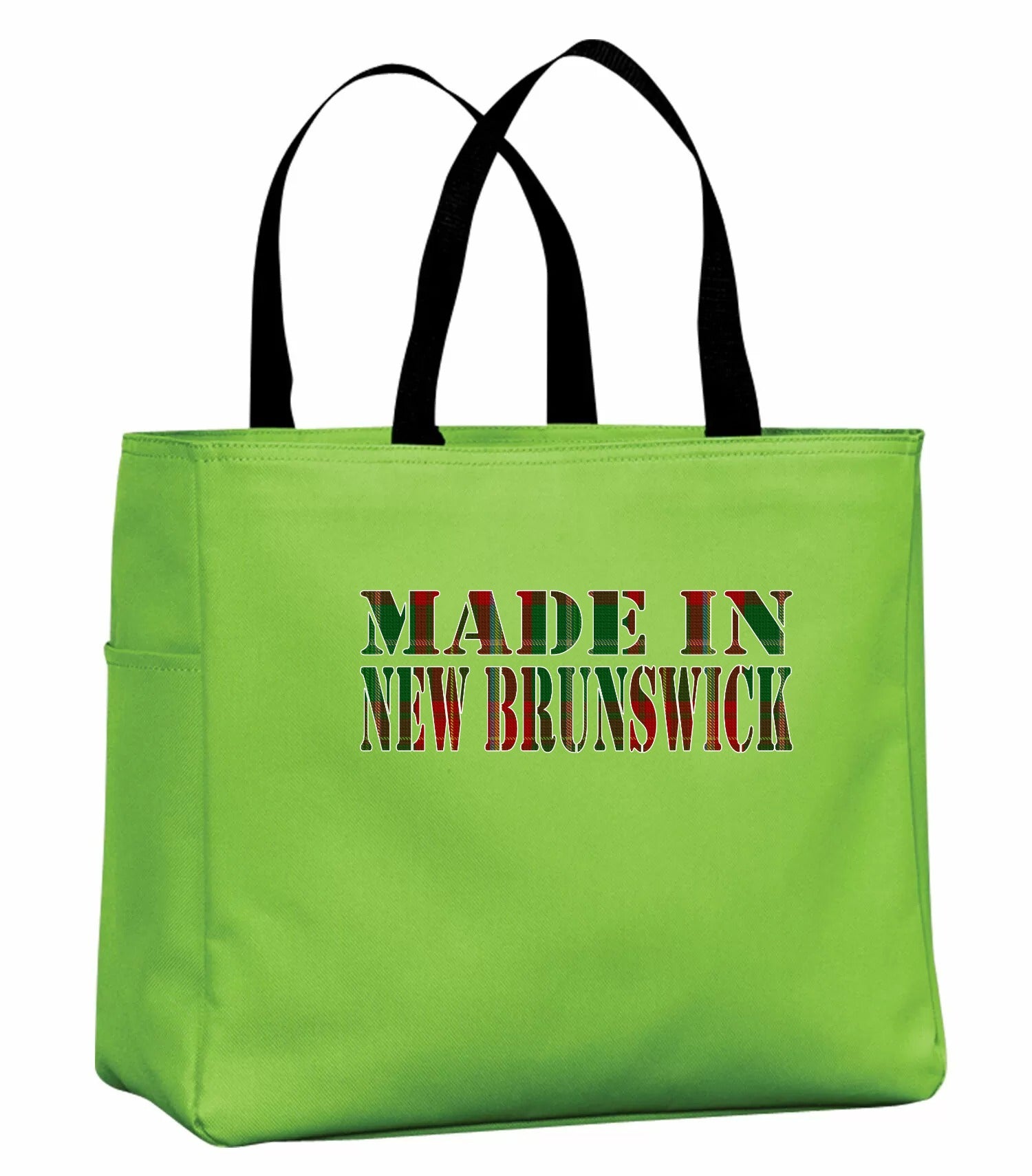 Made in New Brunswick Tartan Tote Bag in Lime