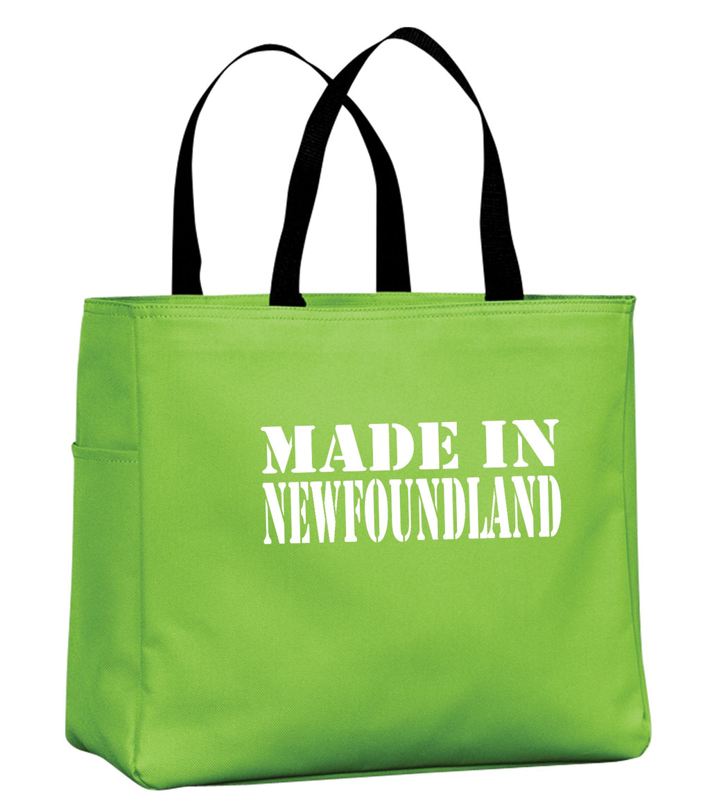 Made In NFLD White Lettering Tote Bag