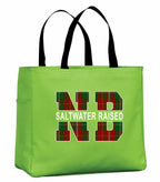 Saltwater Raised New Brunswick Tote Bag in Lime