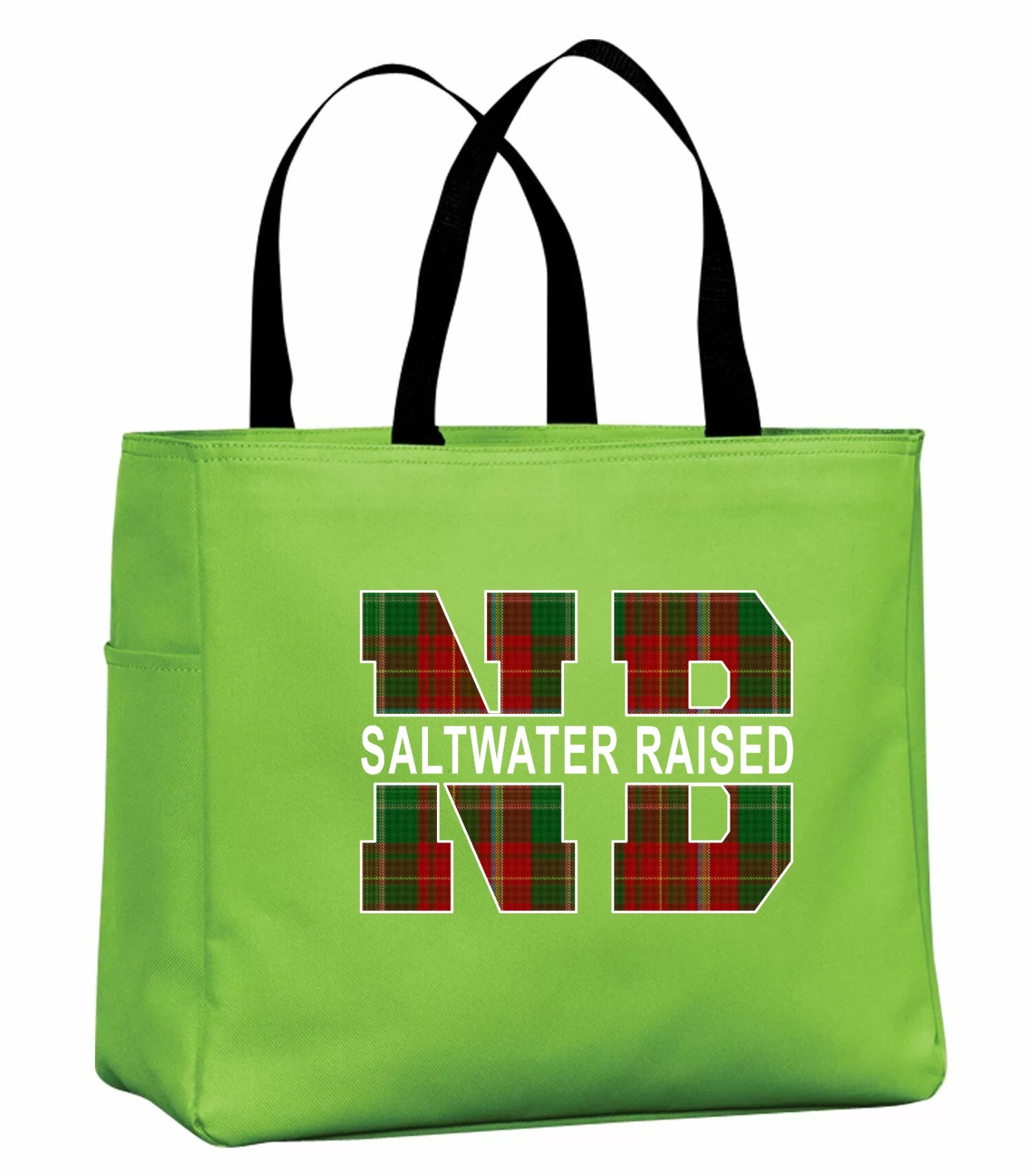 Saltwater Raised New Brunswick Tote Bag in Lime