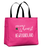 A Piece Of My Heart NFLD Tartan Heart Tote Bag