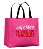 Living In Alberta Made In NFLD Tote Bag