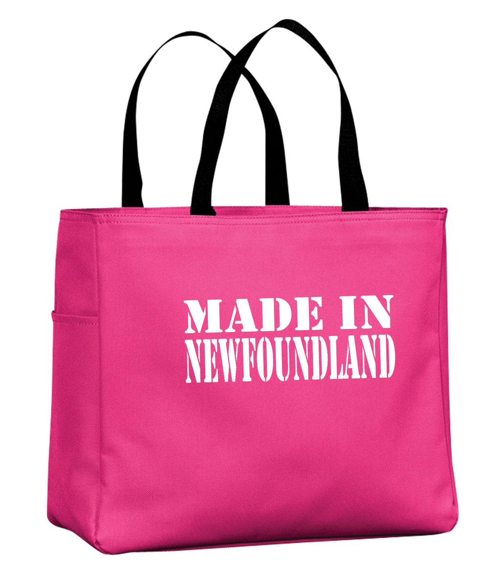 Made In NFLD White Lettering Tote Bag