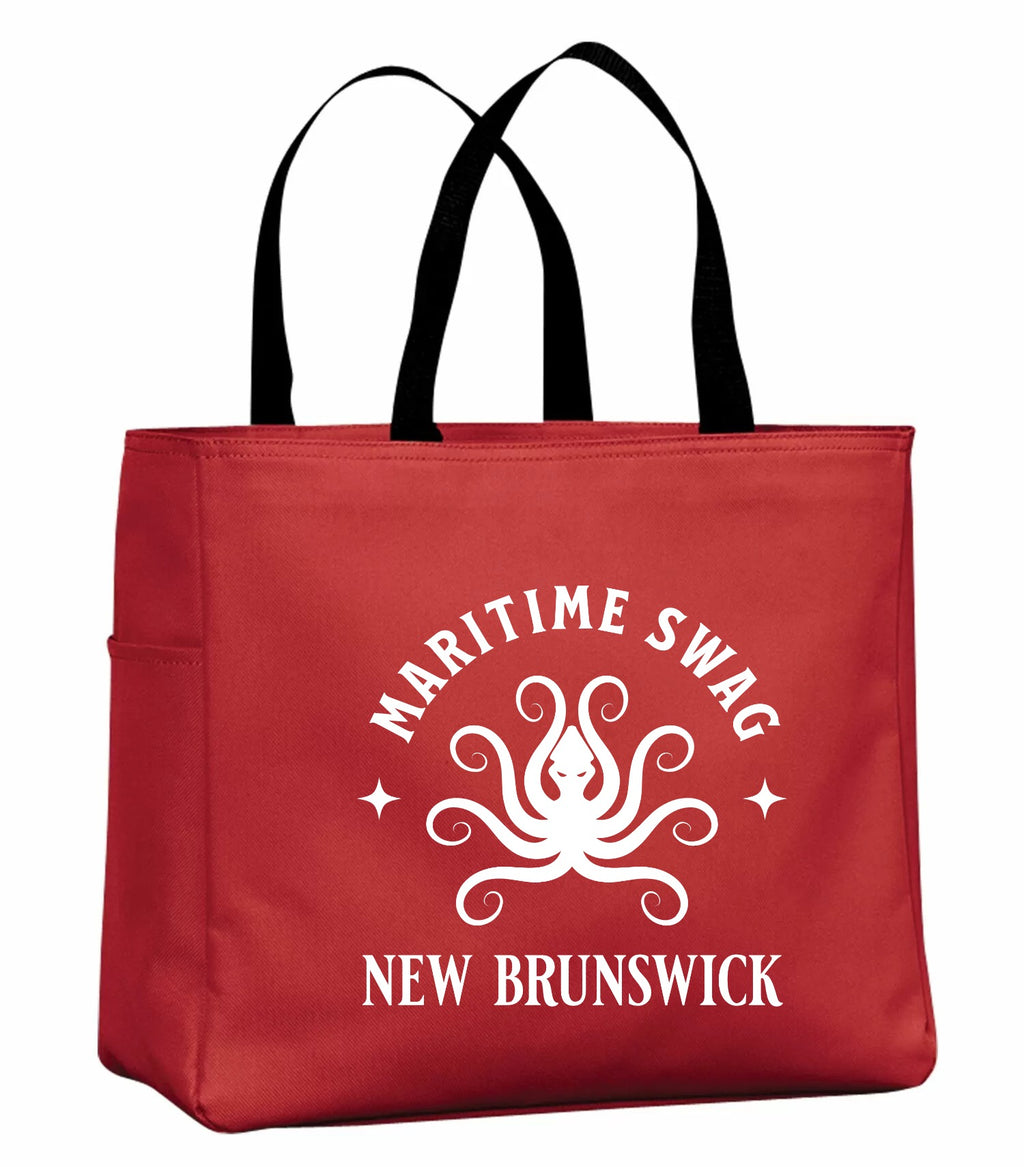 Maritime Swag New Brunswick Octopus Tote Bag in Red