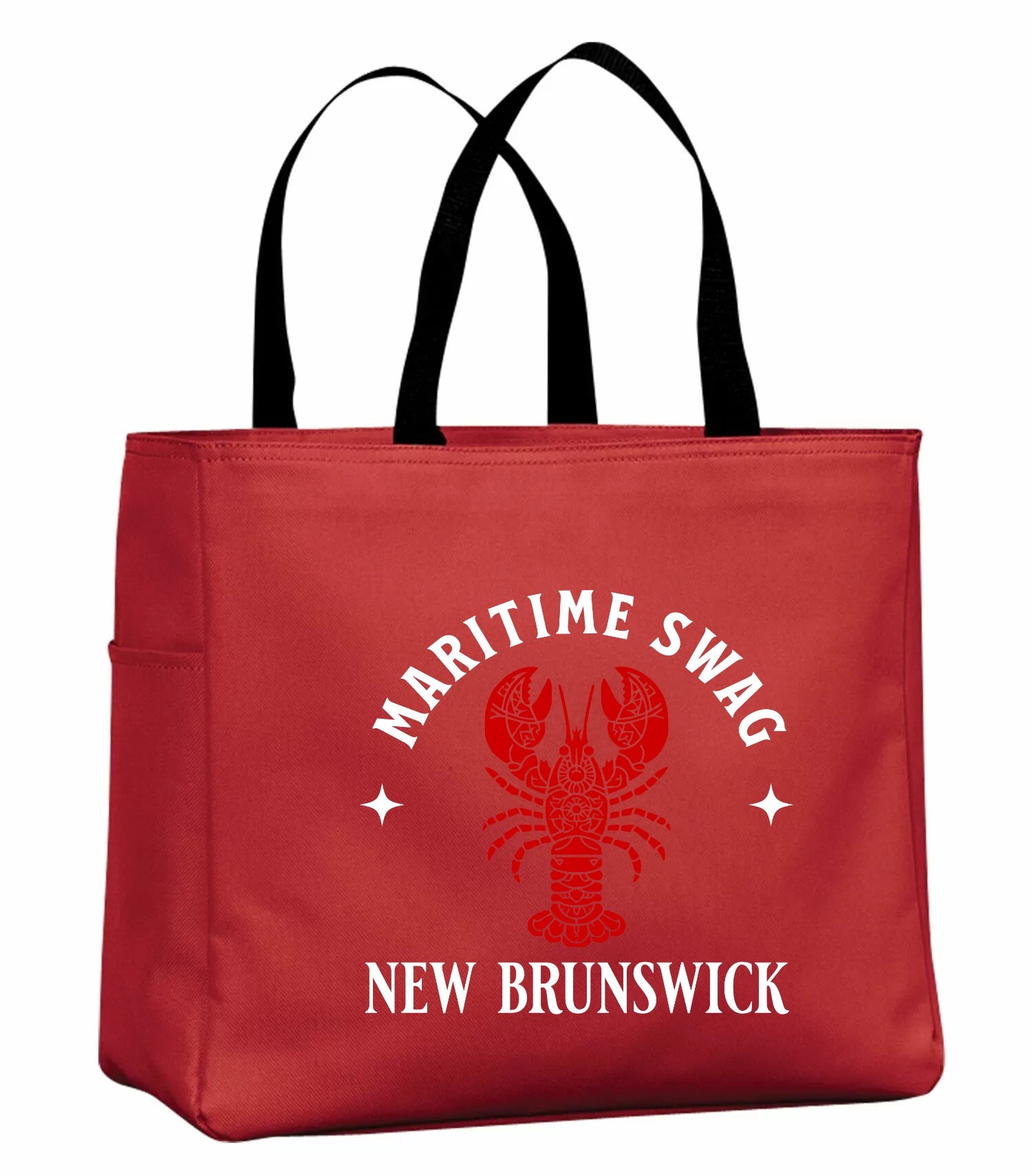 Maritime Swag New Brunswick Red Lobster Tote Bag in Red
