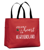 A Piece Of My Heart NFLD Tartan Heart Tote Bag
