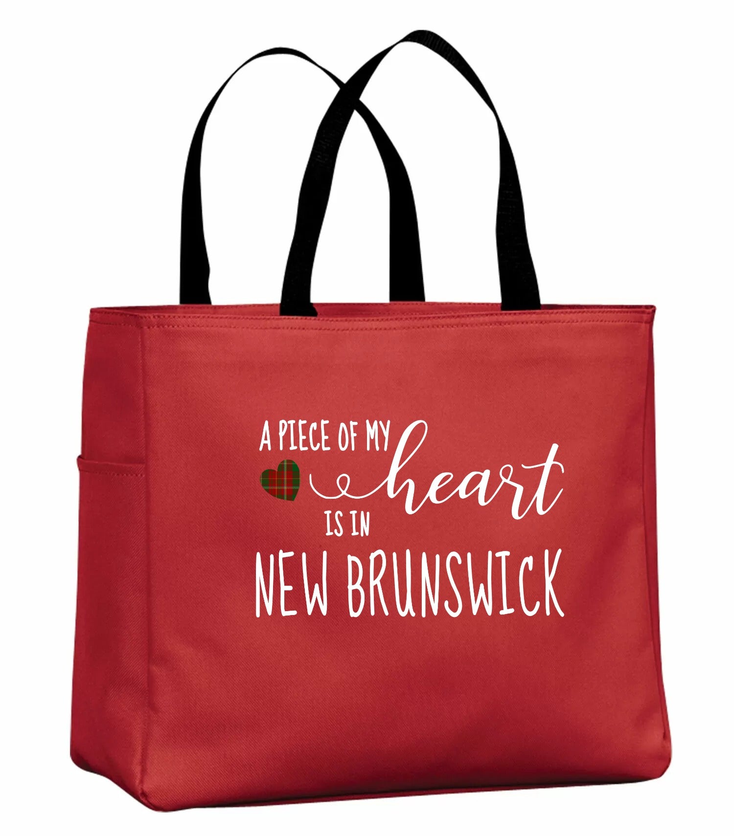 A Piece of My Tartan Heart is in New Brunswick Tote Bag in Red