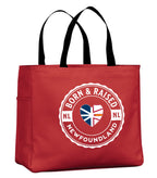 Born & Raised Heart Flag NFLD Tote Bag