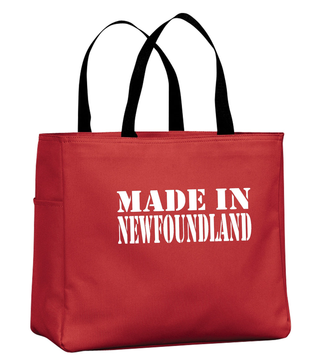 Made In NFLD White Lettering Tote Bag