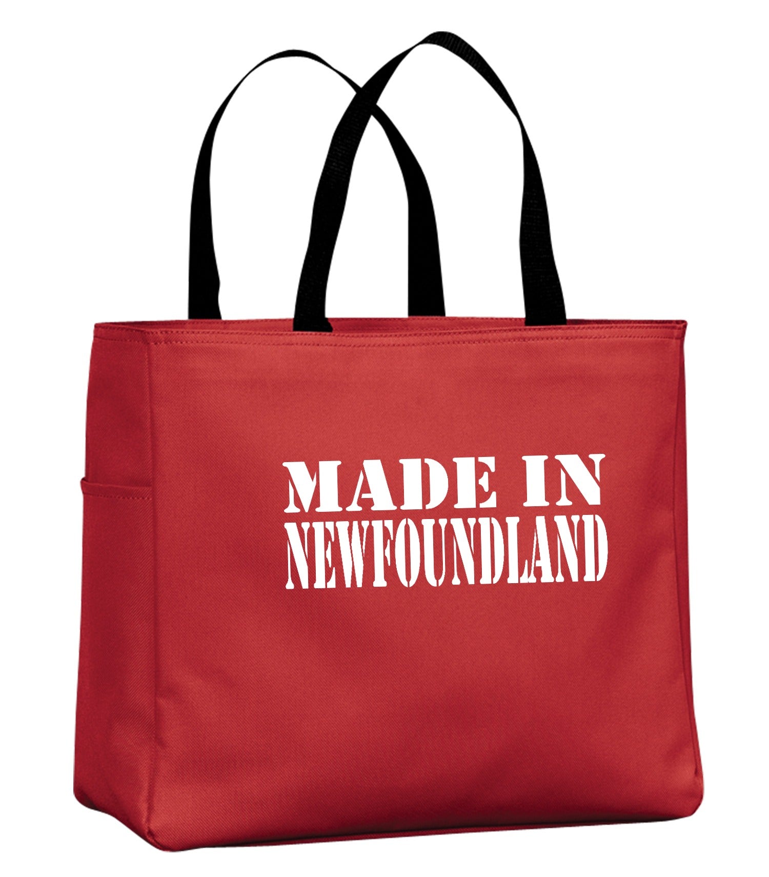 Made In NFLD White Lettering Tote Bag