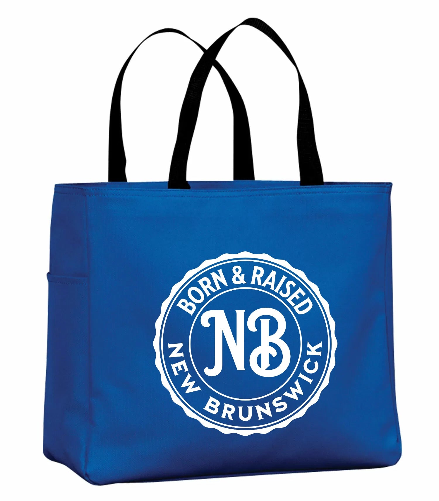 Born and Raised New Brunswick Tote Bag in Royal