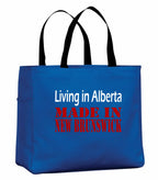 Living in Alberta Made in New Brunswick Tote Bag in Royal