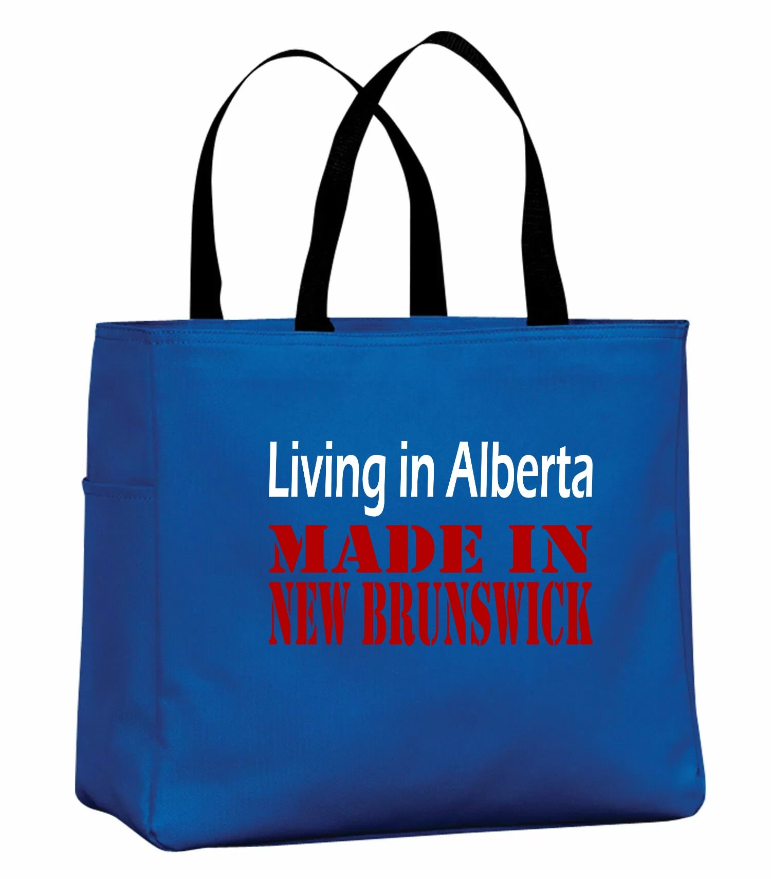 Living in Alberta Made in New Brunswick Tote Bag in Royal