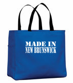 Made in New Brunswick White Tote Bag in Royal
