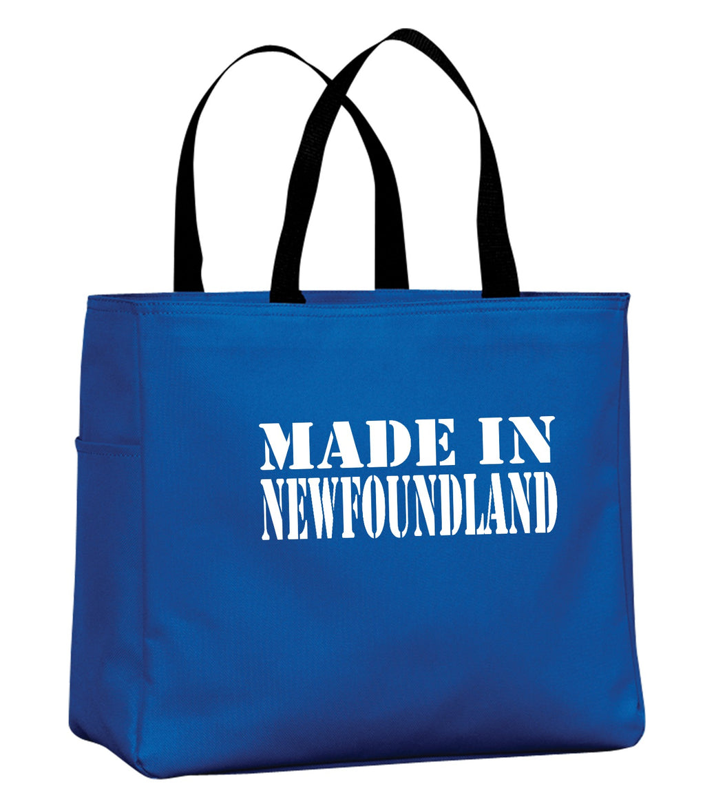 Made In NFLD White Lettering Tote Bag