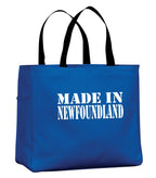 Made In NFLD White Lettering Tote Bag
