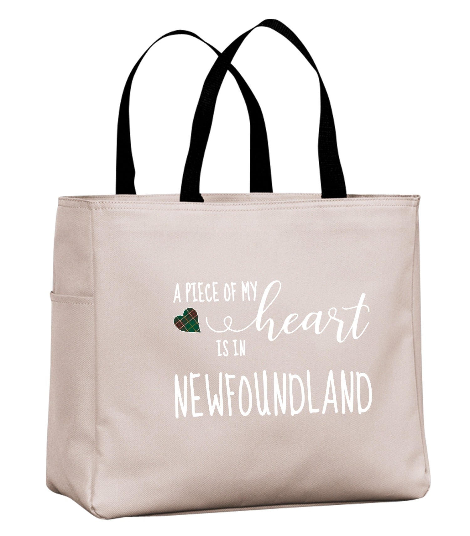 A Piece Of My Heart NFLD Tartan Heart Tote Bag