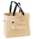 A Piece of My Tartan Heart is in New Brunswick Tote Bag in Stone