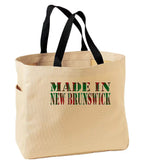Made in New Brunswick Tartan Tote Bag in Stone