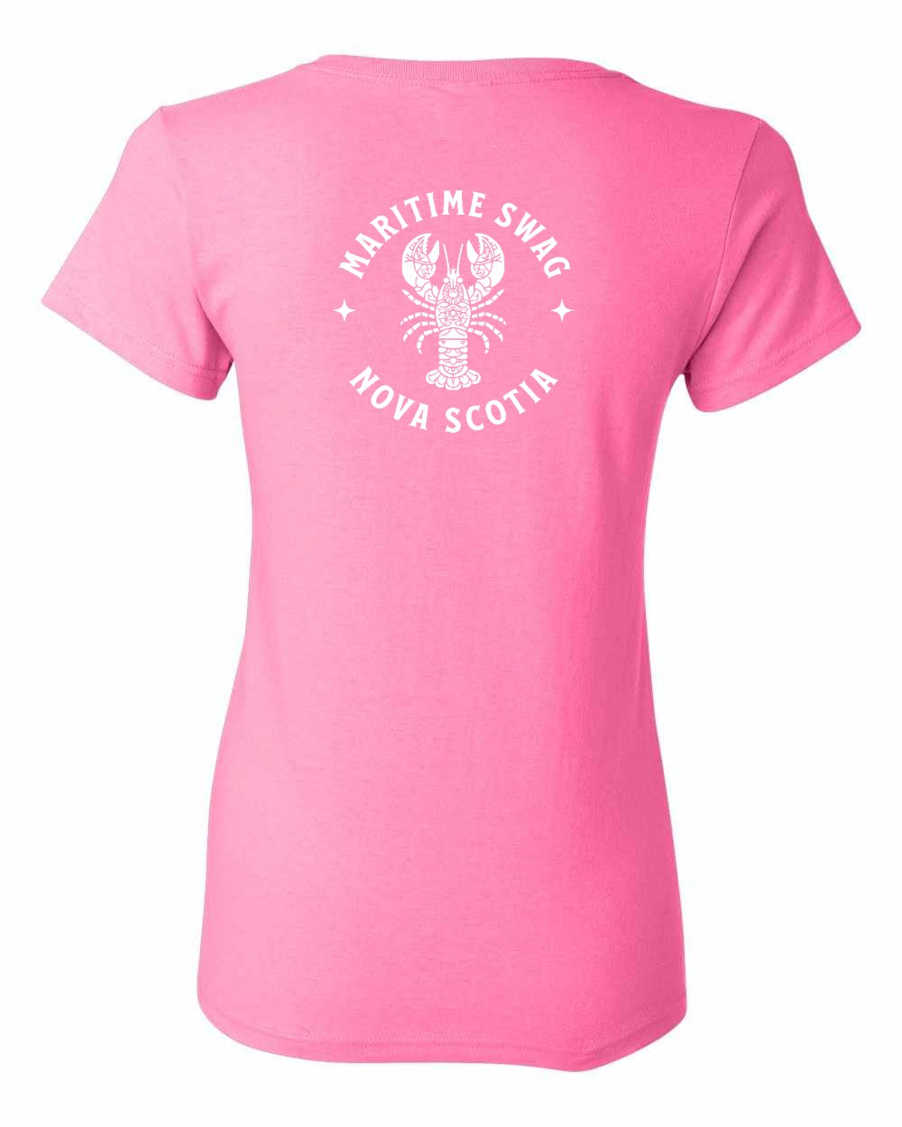 Maritime Swag NS Mandala White Lobster Left Chest and Back Women's Tee