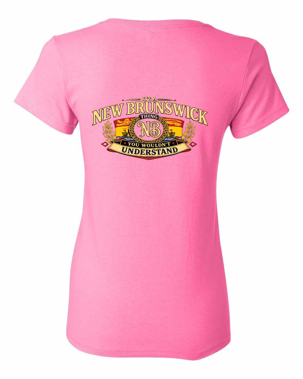 Nb Understand Left Chest and Back Women's Tee in Azalea Pink - back
