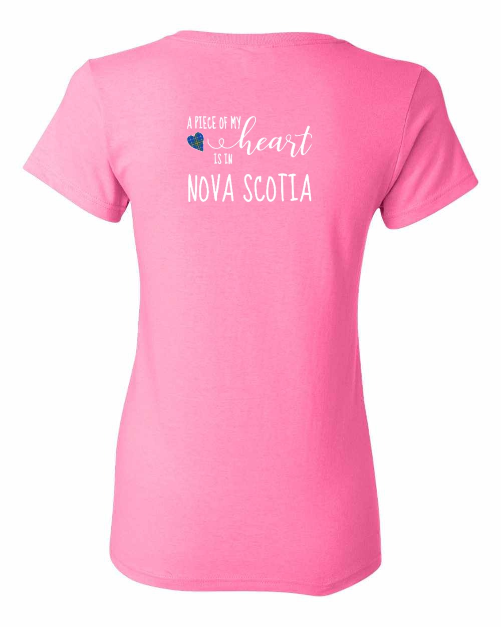 A piece of My heart in NS Tartan Heart Left Chest and Back Women's Tee