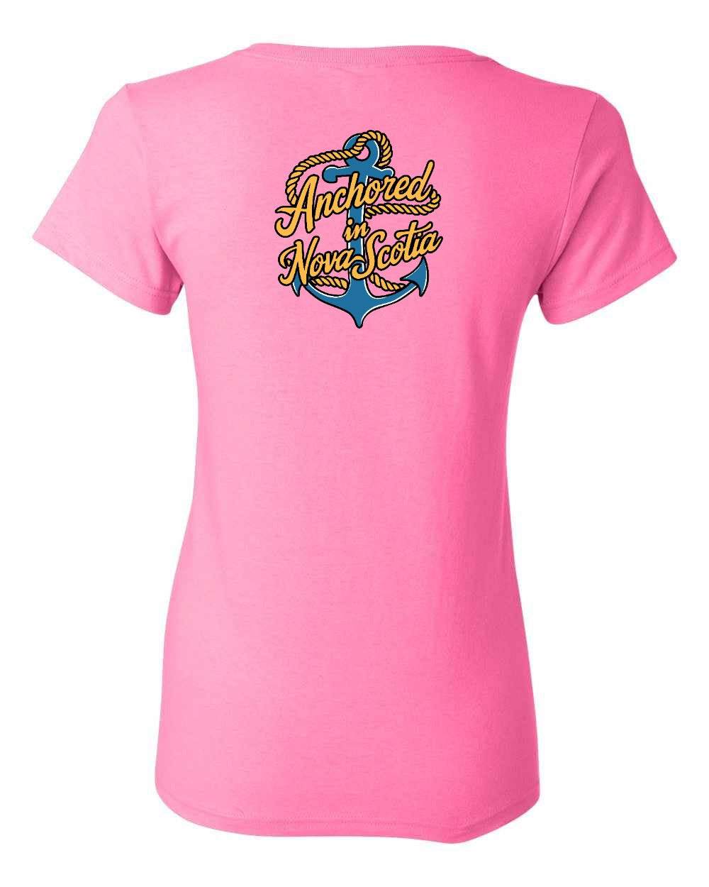 Anchored in NS (New Design) Left Chest and Back Women's Tee