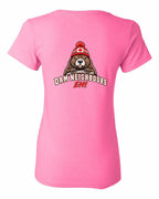 Dam Neighbours Left Chest and Back Women's Tee in Azalea Pink - back