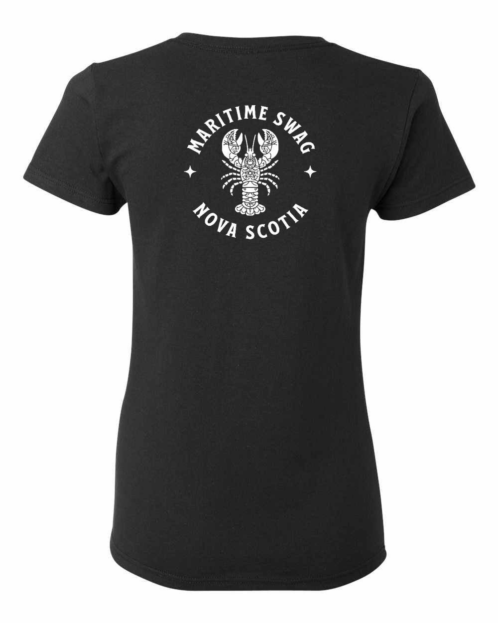 Maritime Swag NS Mandala White Lobster Left Chest and Back Women's Tee