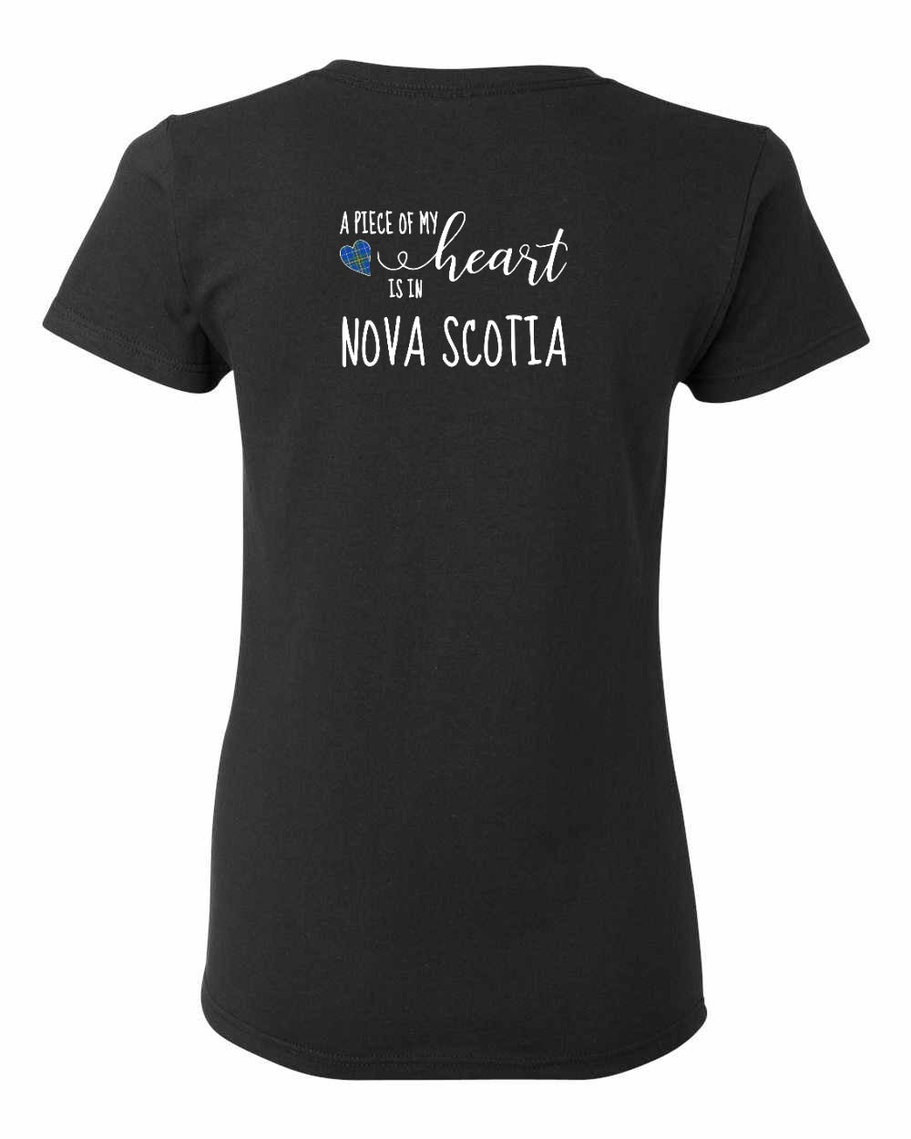 A piece of My heart in NS Tartan Heart Left Chest and Back Women's Tee