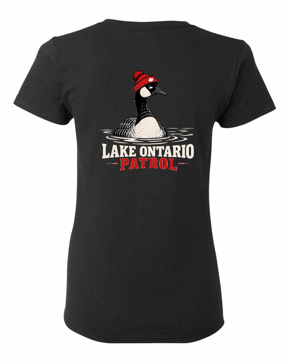 Lake Patrol Left Chest and Back Women's Tee in Black - back