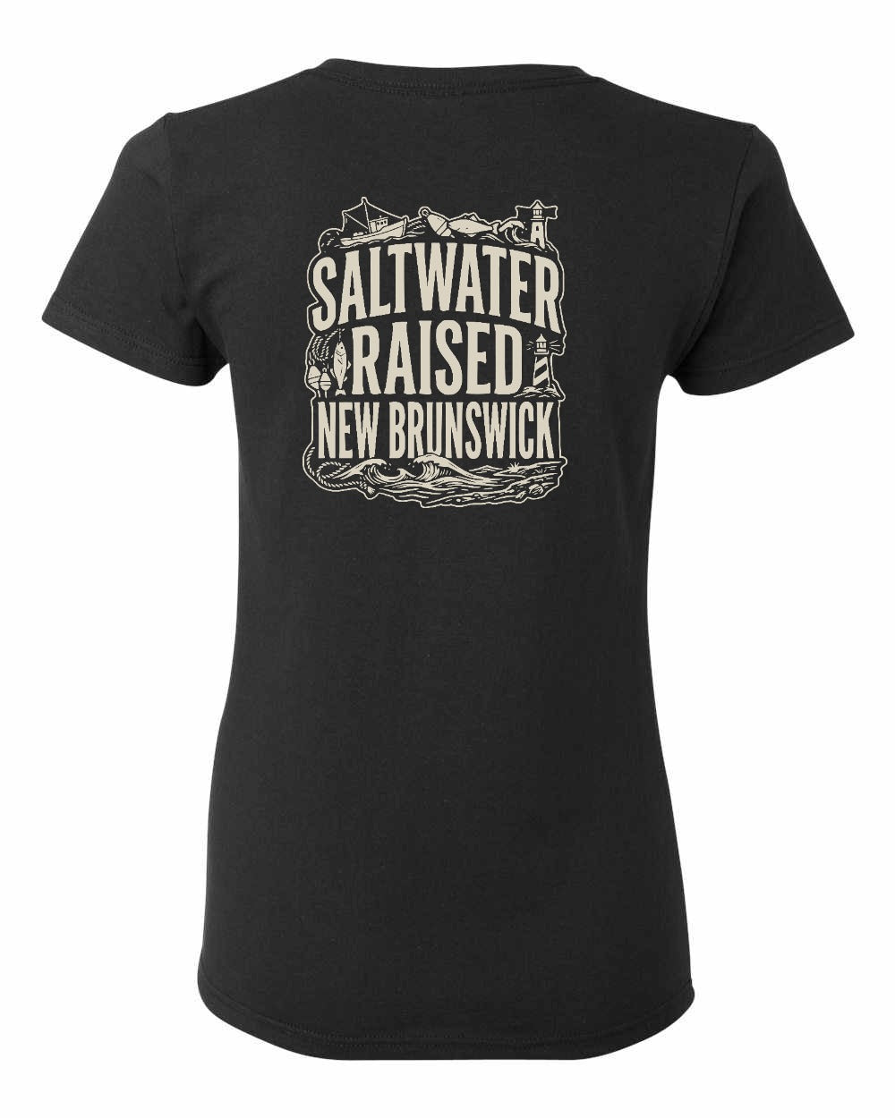 NB Saltwater Raised Folk Left Chest and Back Women's Tee