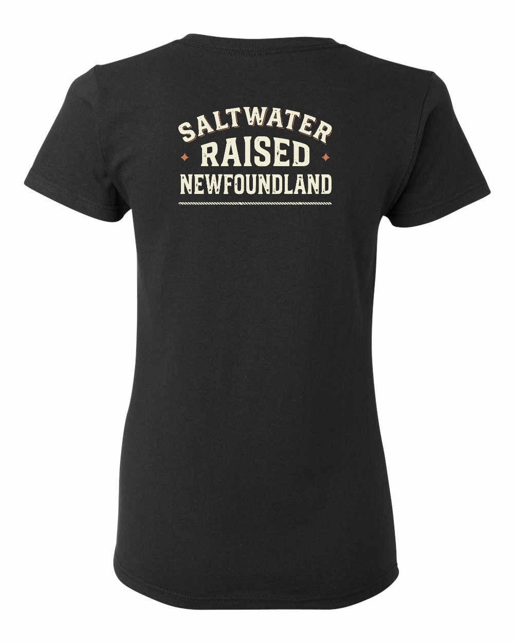 NFLD Saltwater Raised Sign Left Chest and Back Women's Tee