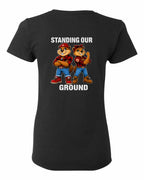 Standing Our Ground Left Chest and Back Women's Tee in Black - back