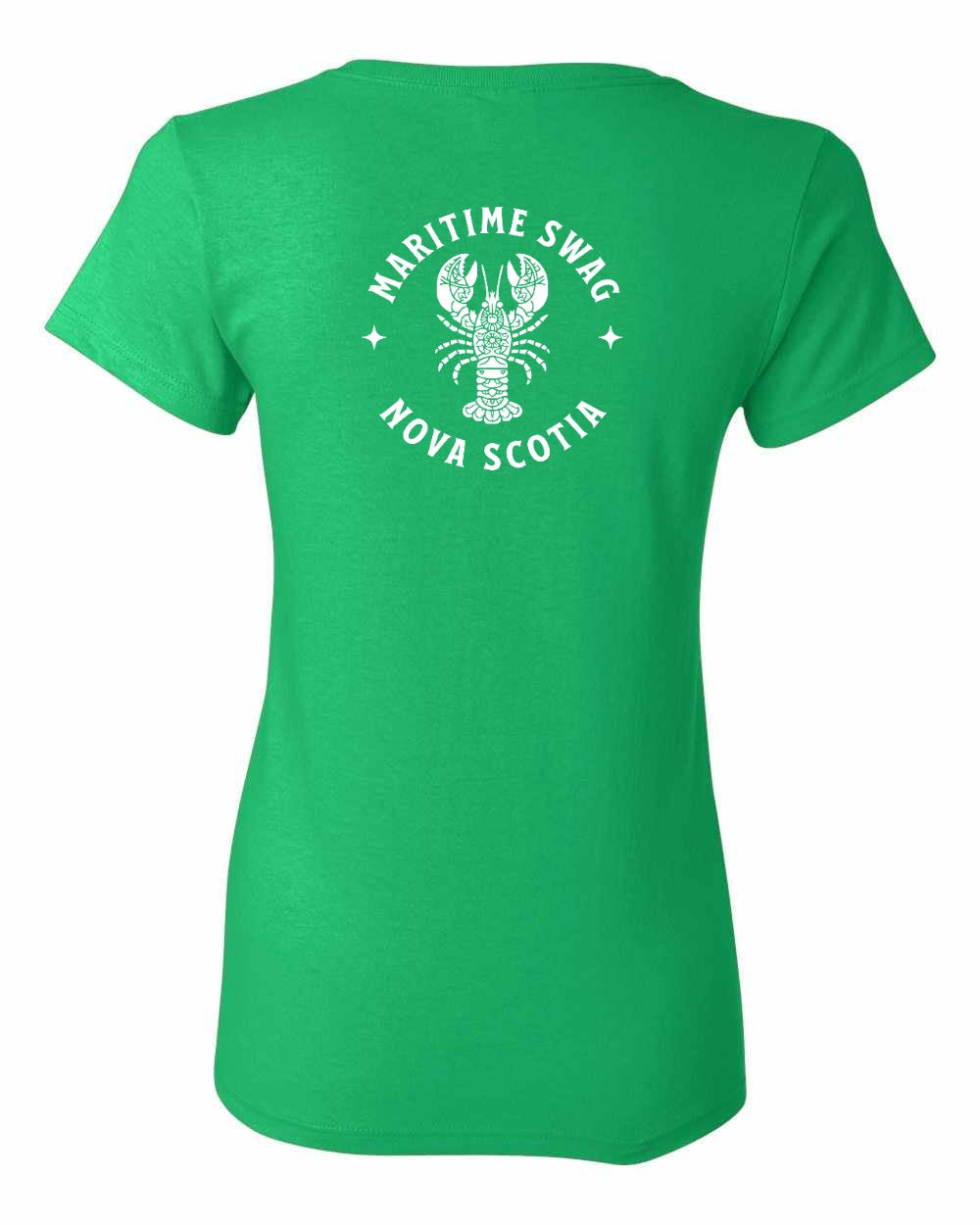 Maritime Swag NS Mandala White Lobster Left Chest and Back Women's Tee