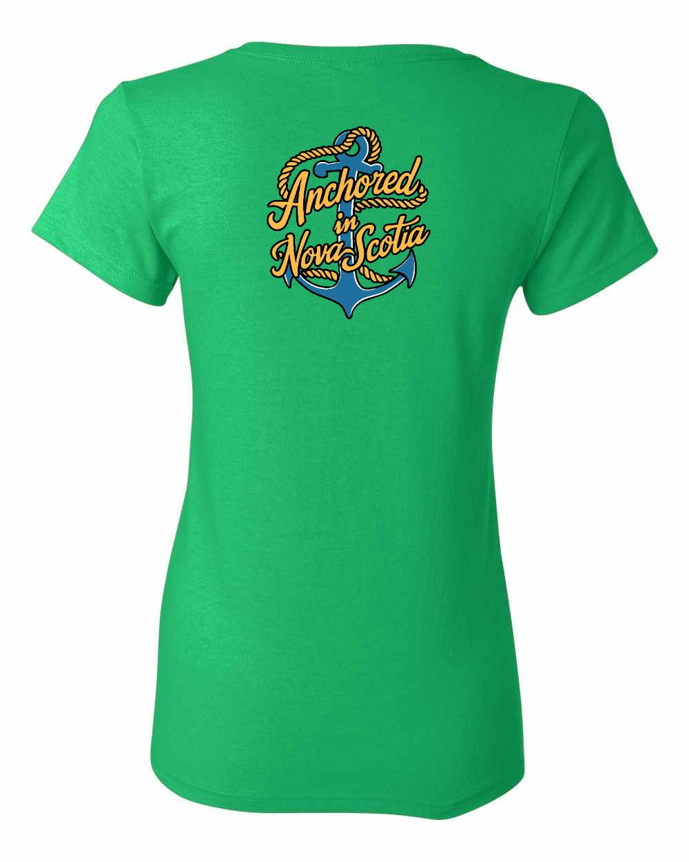 Anchored in NS (New Design) Left Chest and Back Women's Tee