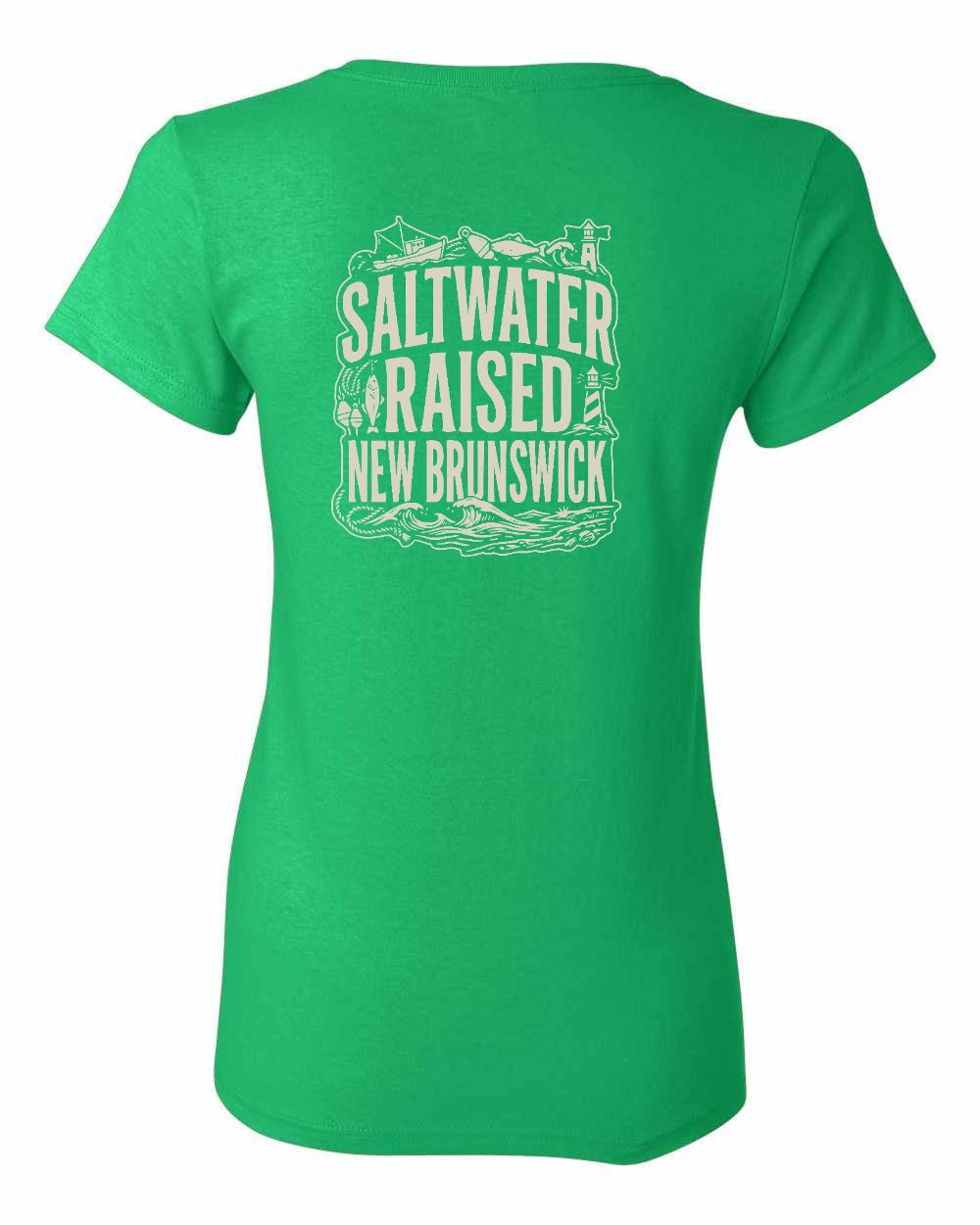 NB Saltwater Raised Folk Left Chest and Back Women's Tee