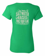 PEI Saltwater Raised Folk Left Chest and Back Women's Tee