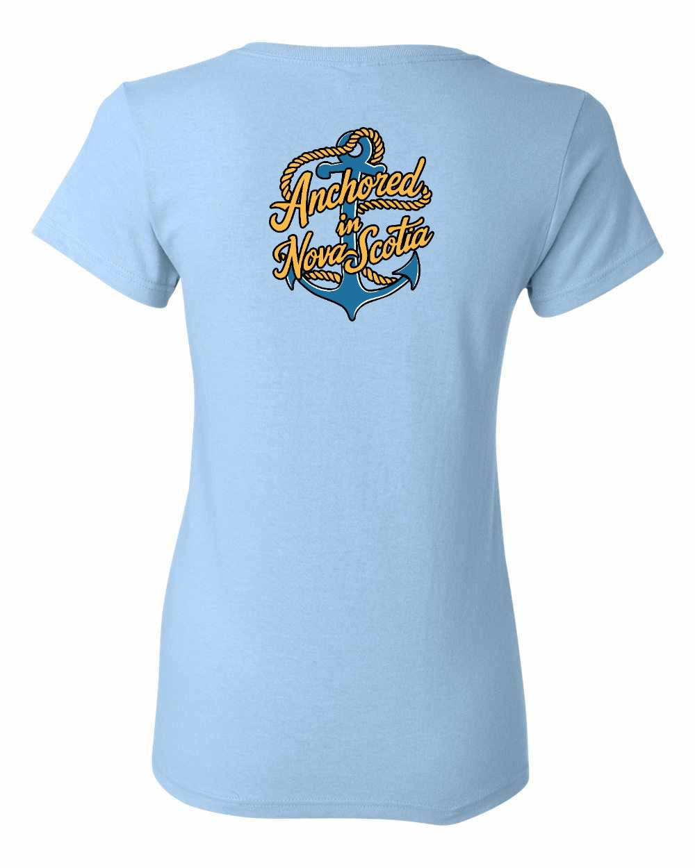 Anchored in NS (New Design) Left Chest and Back Women's Tee