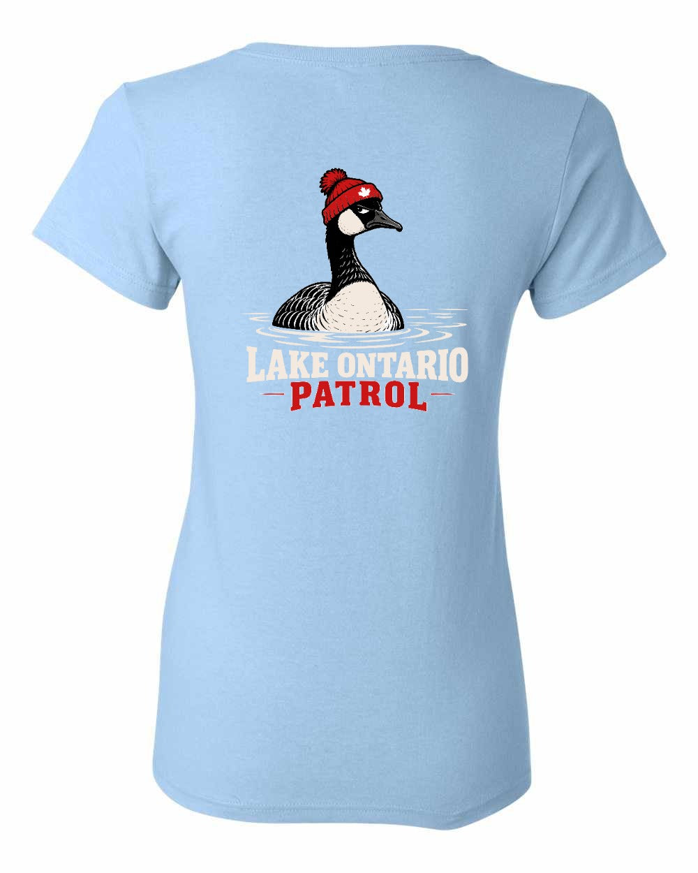 Lake Patrol Left Chest and Back Women's Tee in Light Blue - back