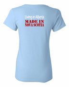 Living Alberta Made in NS Left Chest and Back Women's Tee