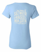 Saltwater Raised NS Folk Left Chest and Back Women's Tee