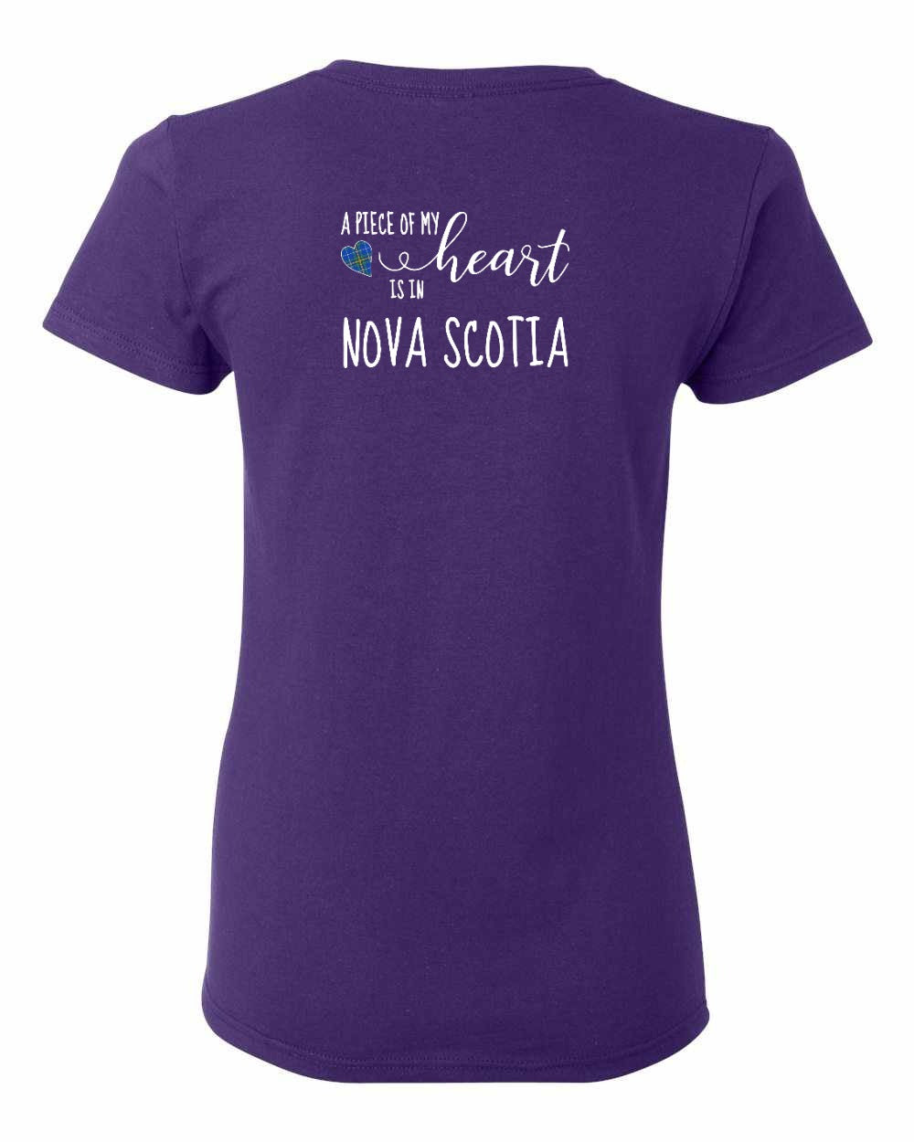A piece of My heart in NS Tartan Heart Left Chest and Back Women's Tee