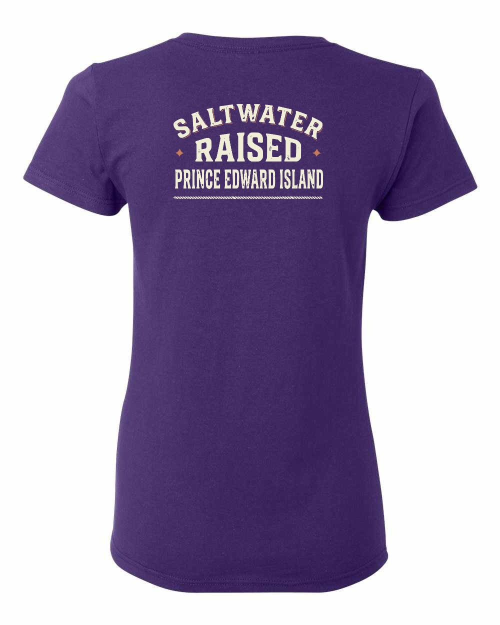 PEI Saltwater Raised Sign Left Chest and Back Women's Tee