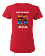 Standing Our Ground Left Chest and Back Women's Tee in Red - back