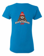 Dam Neighbours Left Chest and Back Women's Tee in Sapphire - back